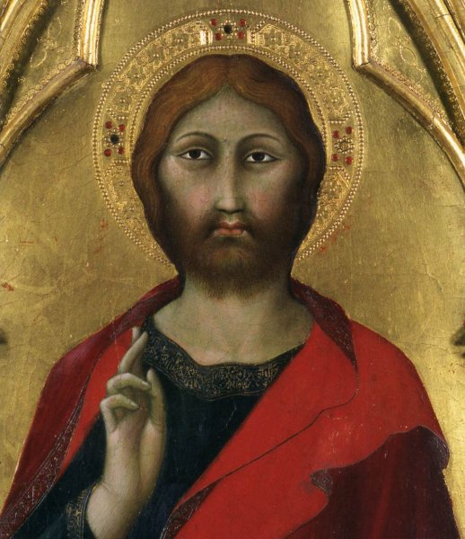 Main Product Photo of Christ Blessing Detail Painting by Lippo Memmi