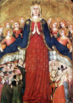 Madonna of the Recommended by Lippo Memmi - Oil Painting Reproduction