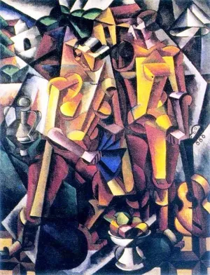 Komposition mit Figuren by Liubov Popova - Oil Painting Reproduction