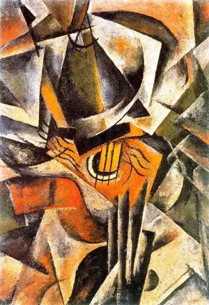 Stilleben mit Gitarre by Liubov Popova - Oil Painting Reproduction