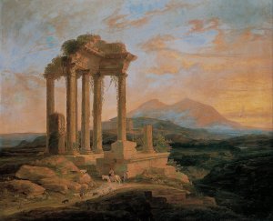 Landscape with Ruins Oil painting by Lluis Rigalt