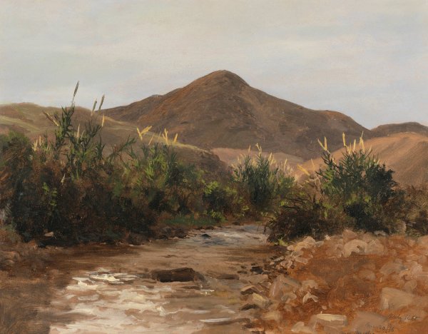 Near Jericho, Wady Kilt  by Lockwood De Forest - Hand-Painted Oil Painting Reproduction