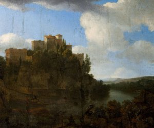 Castle in landscape by Lodewijck Van Ludick Oil Painting