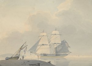 Zeilschip in stil water by Lodewijk Gilles Haccou Oil Painting