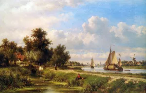 The Townpath by Lodewijk Johannes Kleijn Oil Painting