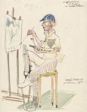 Karikaturaal zelfportret by Lodewijk Schelfhout Oil Painting
