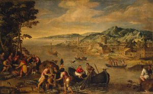 Miraculous Fishing Oil painting by Lodewijk Toeput