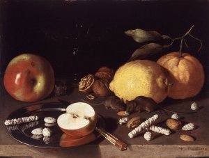 Still Life with Mice by Lodewik Susi Oil Painting