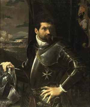 Portrait of Carlo Alberto Rati Opizzoni in Armour by Lodovico Carracci - Oil Painting Reproduction