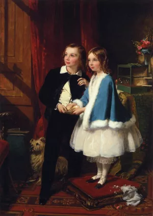 Lord Almeric Athelstan Spencer-Churchill and Lady Clementina Spencer-Churchill, with the Children by James Sant - Oil Painting Reproduction