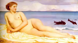 Actaea, the Nymph of the Shore by Lord Frederick Leighton - Oil Painting Reproduction