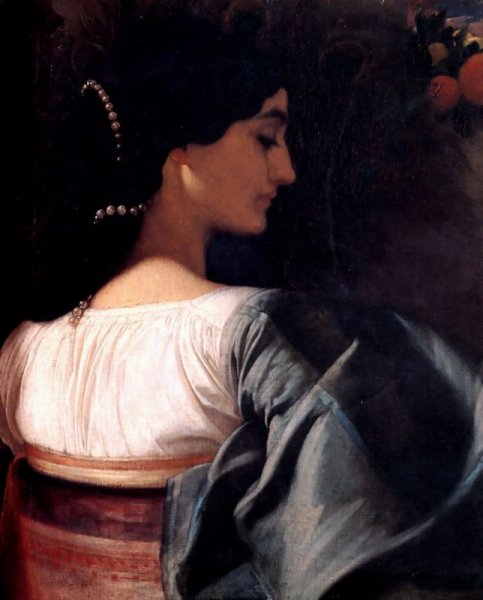 An Italian Lady by Lord Frederick Leighton - Hand-Painted Oil Painting Reproduction