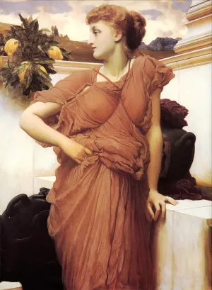 At the Fountain by Lord Frederick Leighton Oil Painting