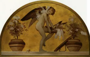 Cupid and Doves by Lord Frederick Leighton Oil Painting
