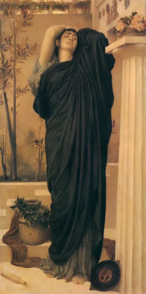 Electra at the Tomb of Agamemnon by Lord Frederick Leighton Oil Painting