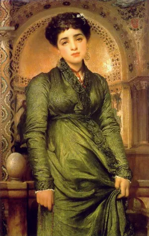 Girl in Green by Lord Frederick Leighton - Oil Painting Reproduction