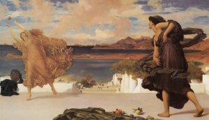 Greek Girls Playing at Ball Oil painting by Lord Frederick Leighton