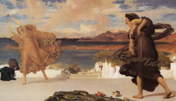 Greek Girls Playing at Ball by Lord Frederick Leighton - Hand-Painted Oil Painting Reproduction