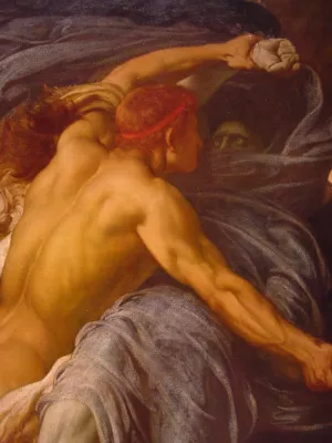 Hercules Wrestling with Death for the Body of Alcestis Detail painting by Lord Frederick Leighton