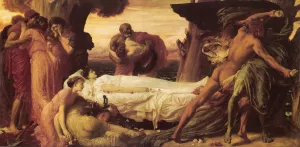 Hercules Wrestling with Death for the Body of Alcestis by Lord Frederick Leighton - Oil Painting Reproduction