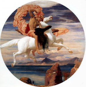 Perseus on Pegasus Hastening to the Rescue of Andromeda by Lord Frederick Leighton Oil Painting
