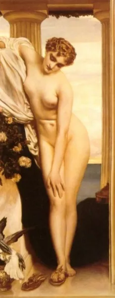 Venus Disrobing for the Bath by Lord Frederick Leighton Oil Painting
