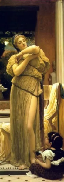 Venus Disrobing by Lord Frederick Leighton - Oil Painting Reproduction