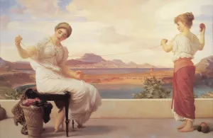 Winding the Skein by Lord Frederick Leighton - Oil Painting Reproduction