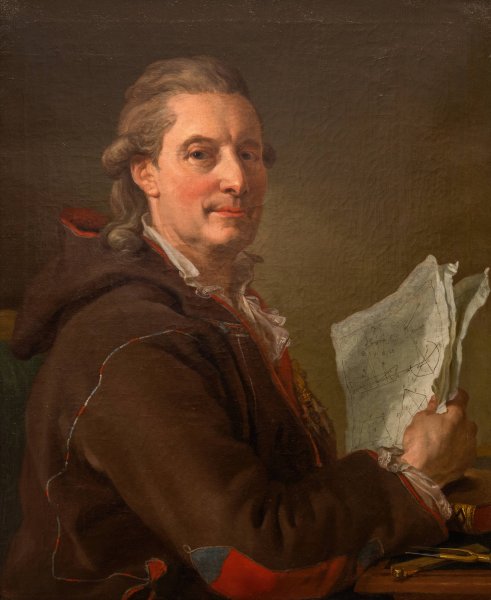 Fredric Henric af Chapman, Admiral  by Lorens Pasch The Younger - Hand-Painted Oil Painting Reproduction