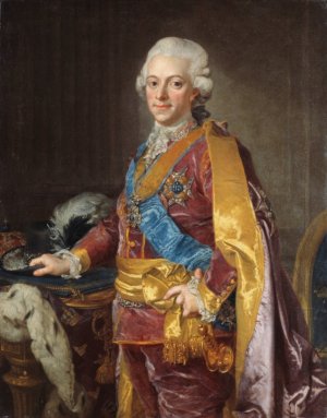 Gustav III, King of Sweden 1772-1792 by Lorens Pasch The Younger Oil Painting