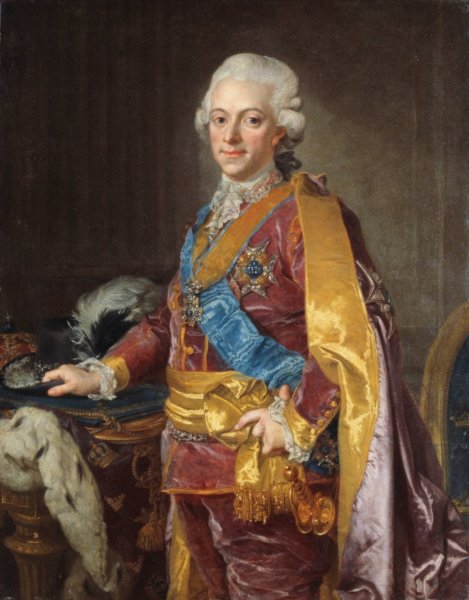 Gustav III, King of Sweden 1772-1792 by Lorens Pasch The Younger - Hand-Painted Oil Painting Reproduction