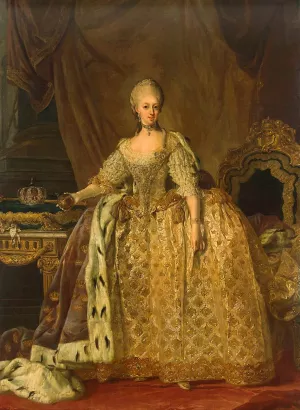 Portrait of Queen Sophie-Magdalene by Lorentz Pasch The Younger - Oil Painting Reproduction