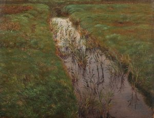A Ditch by Lorenz Frolich Oil Painting
