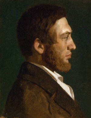 Portrait of the Painter P.C. Skovgaard by Lorenz Frolich Oil Painting