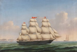 Vollschiff 'Ferdinand Brumm'vor der Steilkuste von Dover by Lorenz Petersen Oil Painting