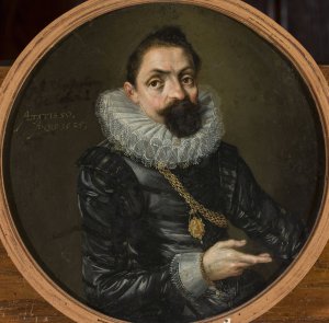 Double-sided portrait of Johann Christoph Oelhofen by Lorenz Strauch Oil Painting