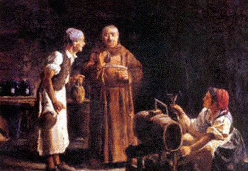 Main Product Photo of El Fraile y el Bodeguero Painting by Lorenzo Casanova