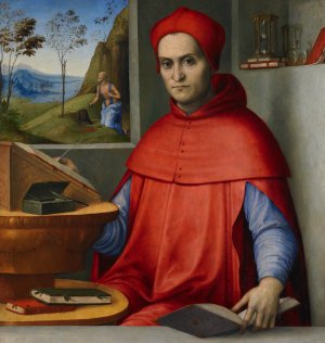 Portrait of a Cardinal in his Study by Lorenzo Costa Oil Painting