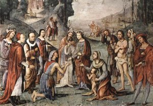 St Cecily's Charity Oil painting by Lorenzo Costa