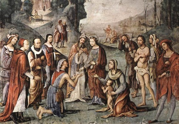 Main Product Photo of St Cecily's Charity Painting by Lorenzo Costa
