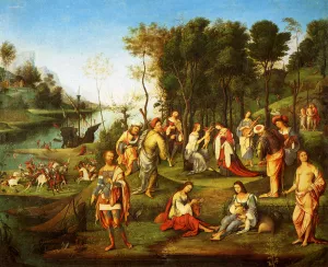 The Garden of he Peaceful Arts by Lorenzo Costa - Oil Painting Reproduction