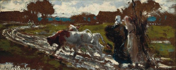 The Road Home  by Lorenzo Delleani - Hand-Painted Oil Painting Reproduction