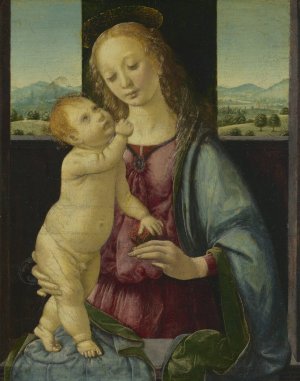 Madonna and Child with a Pomegranate by Lorenzo Di Credi Oil Painting
