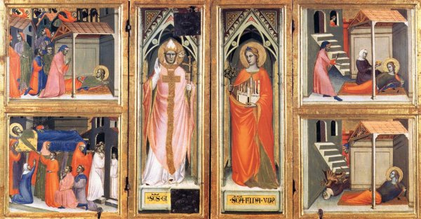 Reliquary with Scenes from the Legend of St Fina by Lorenzo Di Niccolo - Hand-Painted Oil Painting Reproduction