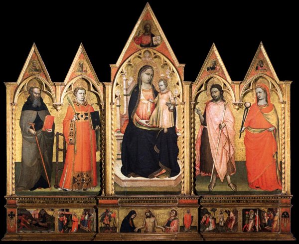 Virgin Enthroned with Saints by Lorenzo Di Niccolo - Hand-Painted Oil Painting Reproduction