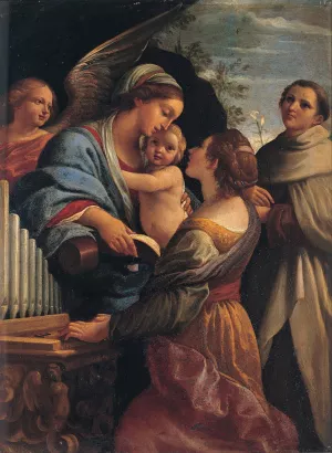 Madonna with the Child, Saint Cecily and Saint Albert by Lorenzo Garbieri Oil Painting