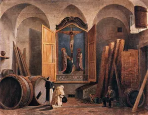 Fra Angelico in the Refectory of San Domenico by Lorenzo Gelati - Oil Painting Reproduction