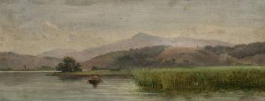 Lake Chiusi in Tuscany by Lorenzo Gelati Oil Painting