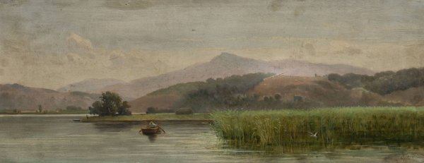 Lake Chiusi in Tuscany  by Lorenzo Gelati - Hand-Painted Oil Painting Reproduction