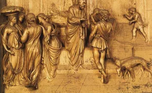Isaac Sends Esau to Hunt by Lorenzo Ghiberti - Oil Painting Reproduction